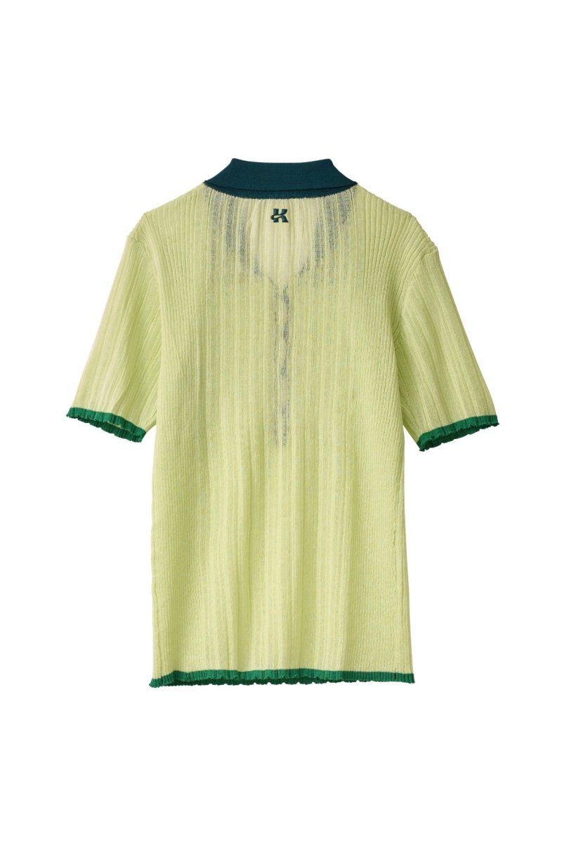 ニット セーター SHEER KNIT POLO/シアーニットポロ レディース sheer knit polo|kivi | RETRO GIRL ONLINE STORE レトロガール