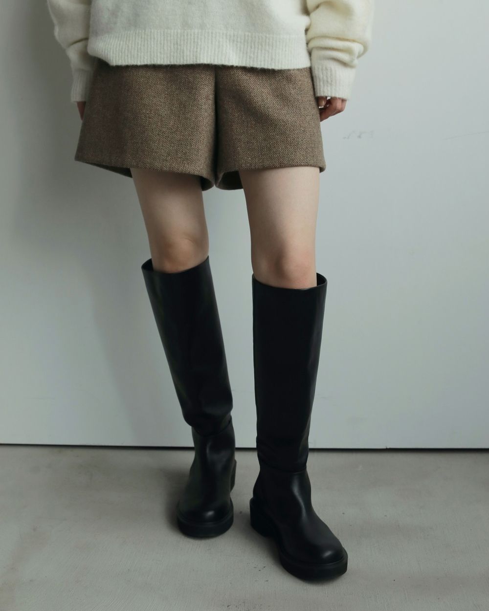 Ecoleather Long Boots / エコレザー ロングブーツ (ブラック)