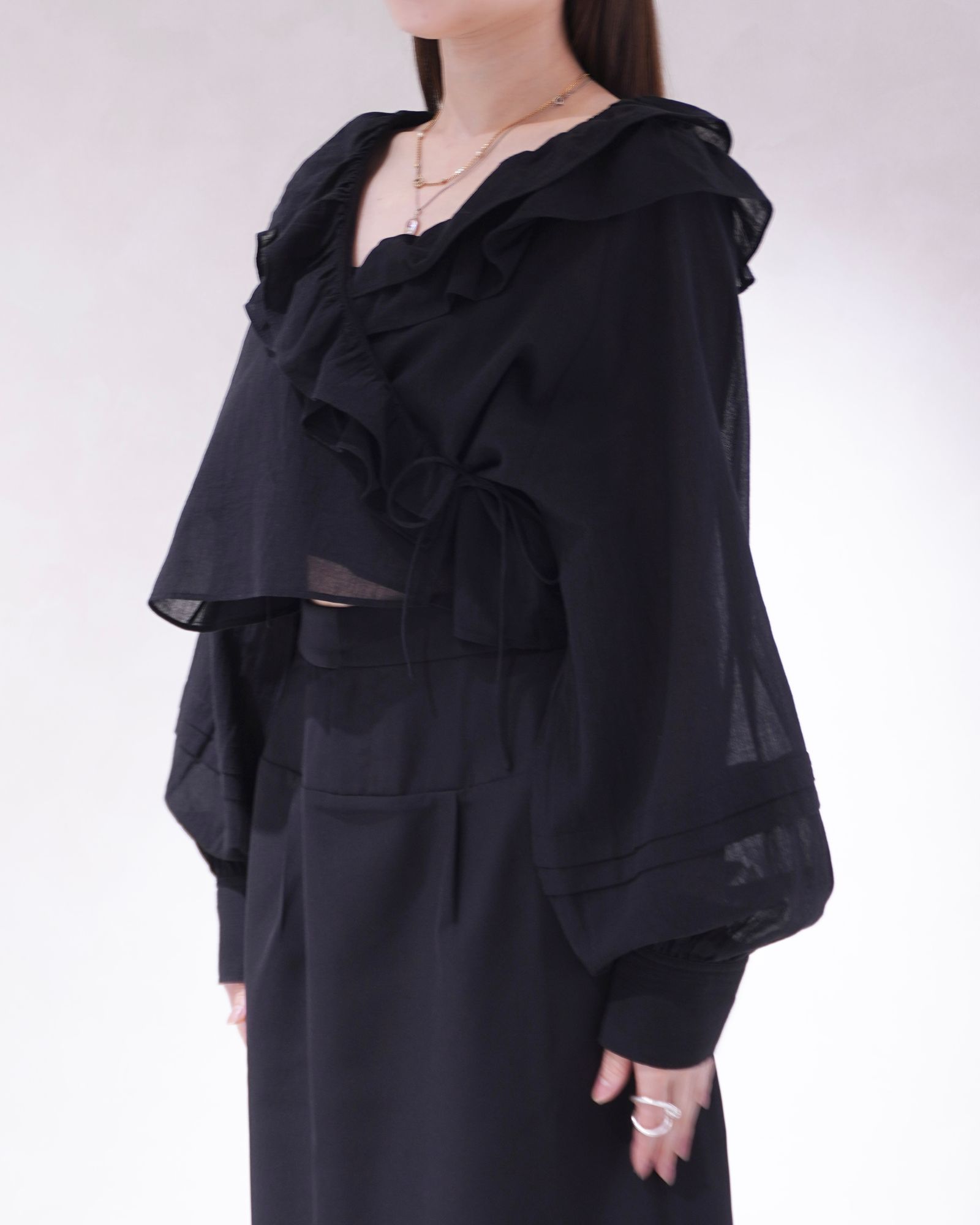 フリルカラー ボレロ (ブラック) frill collar cachecoeur bolero BL (Black) /  26SS