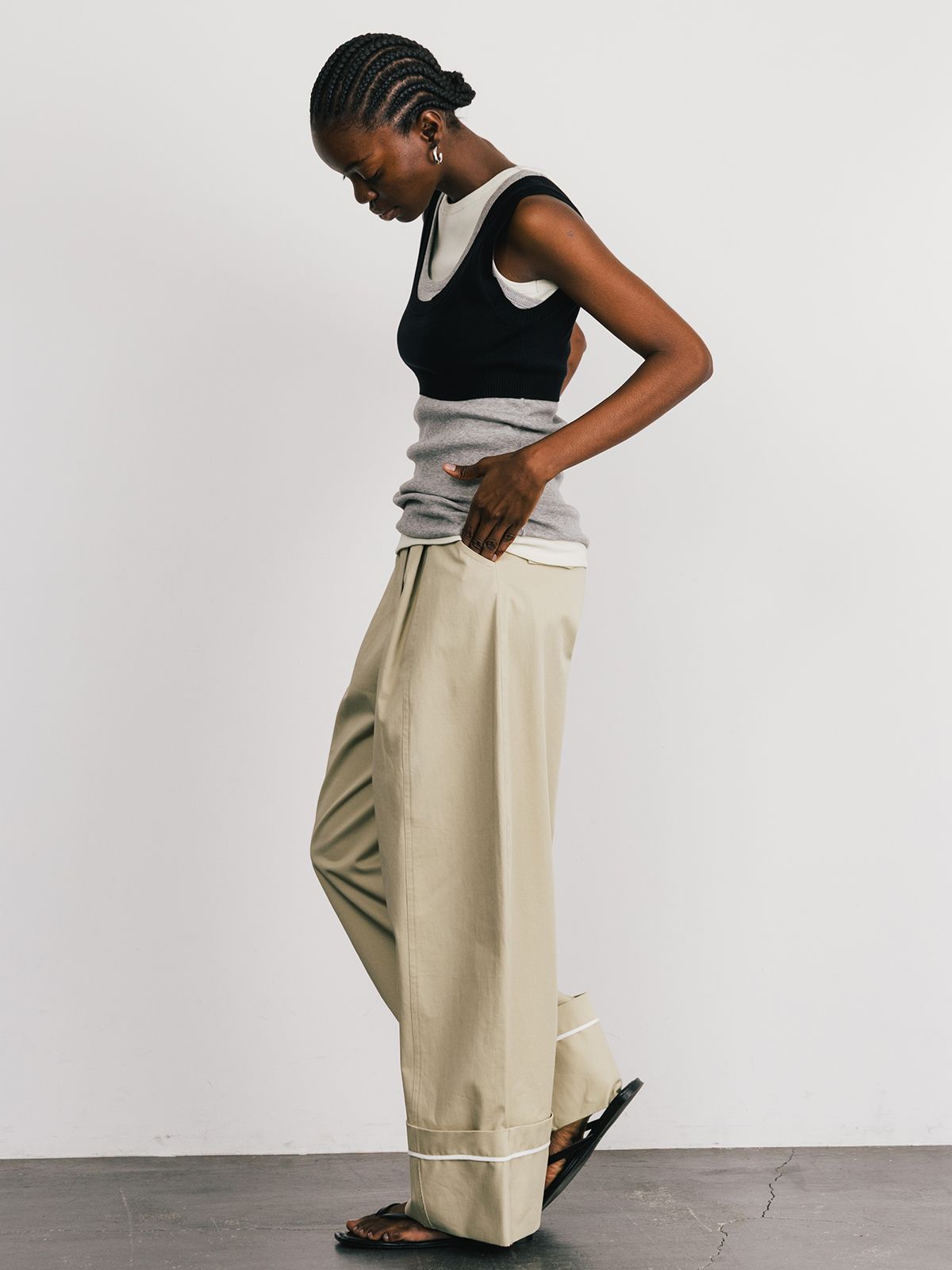 【25SS】COTTON WIDE PANTS / コットンワイドパンツ (ベージュ)