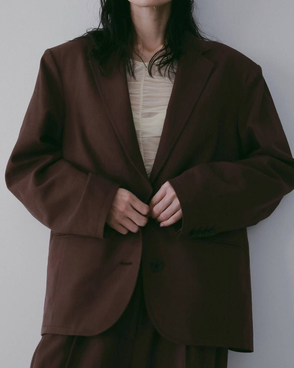 オーバーリネンジャケット (ブラウン) Over Linen Jacket (Brown) /  26SS
