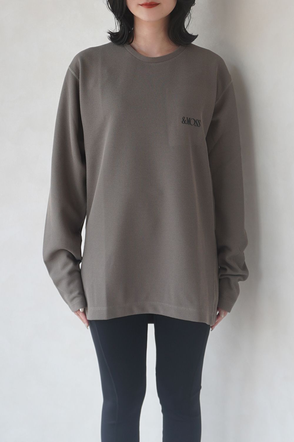 DRY WAFFLE LONG SLEEVE T-SHIRTS / ドライワッフル ロングスリーブTシャツ (モス) / ユニセックス