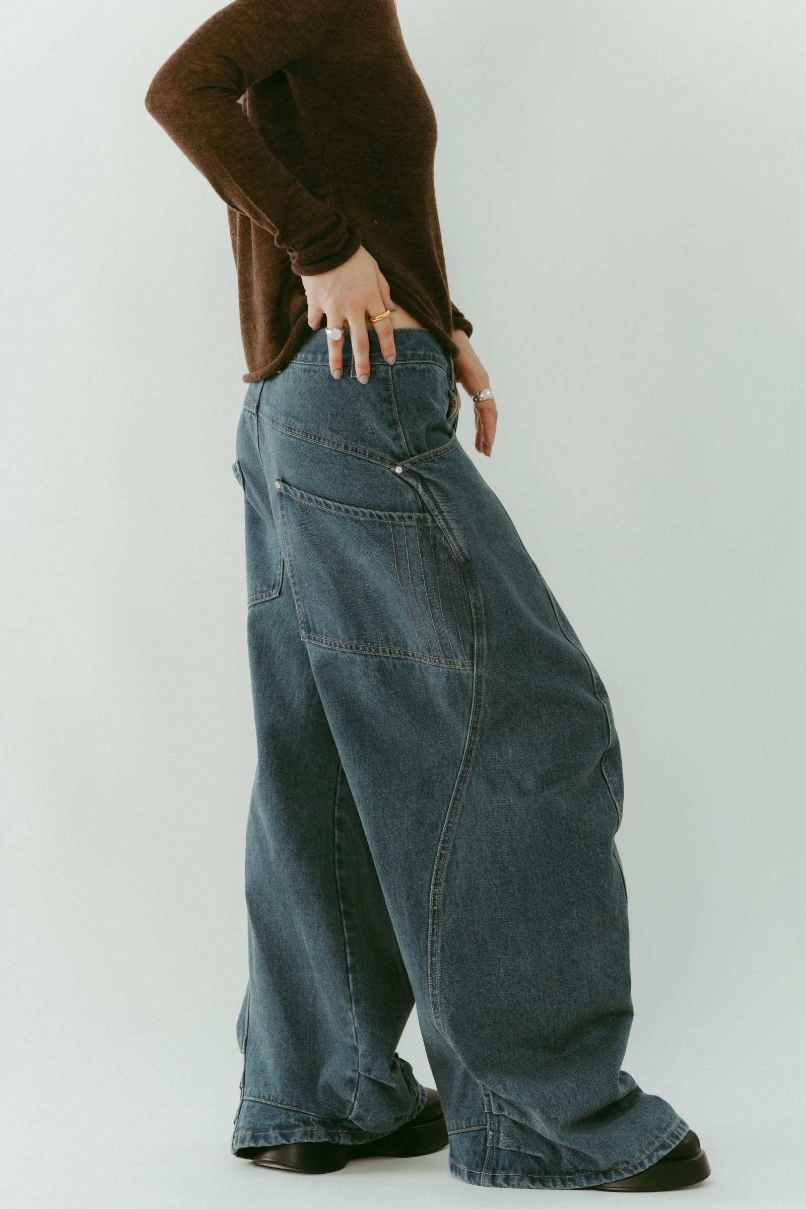 tuck design denim pants / タックデザインデニムパンツ (デニムブルー) / 25AW