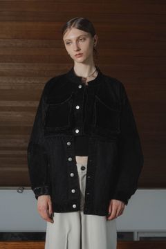 many way denim jacket (unisex) / メニーウェイ デニムジャケット (ブラック)