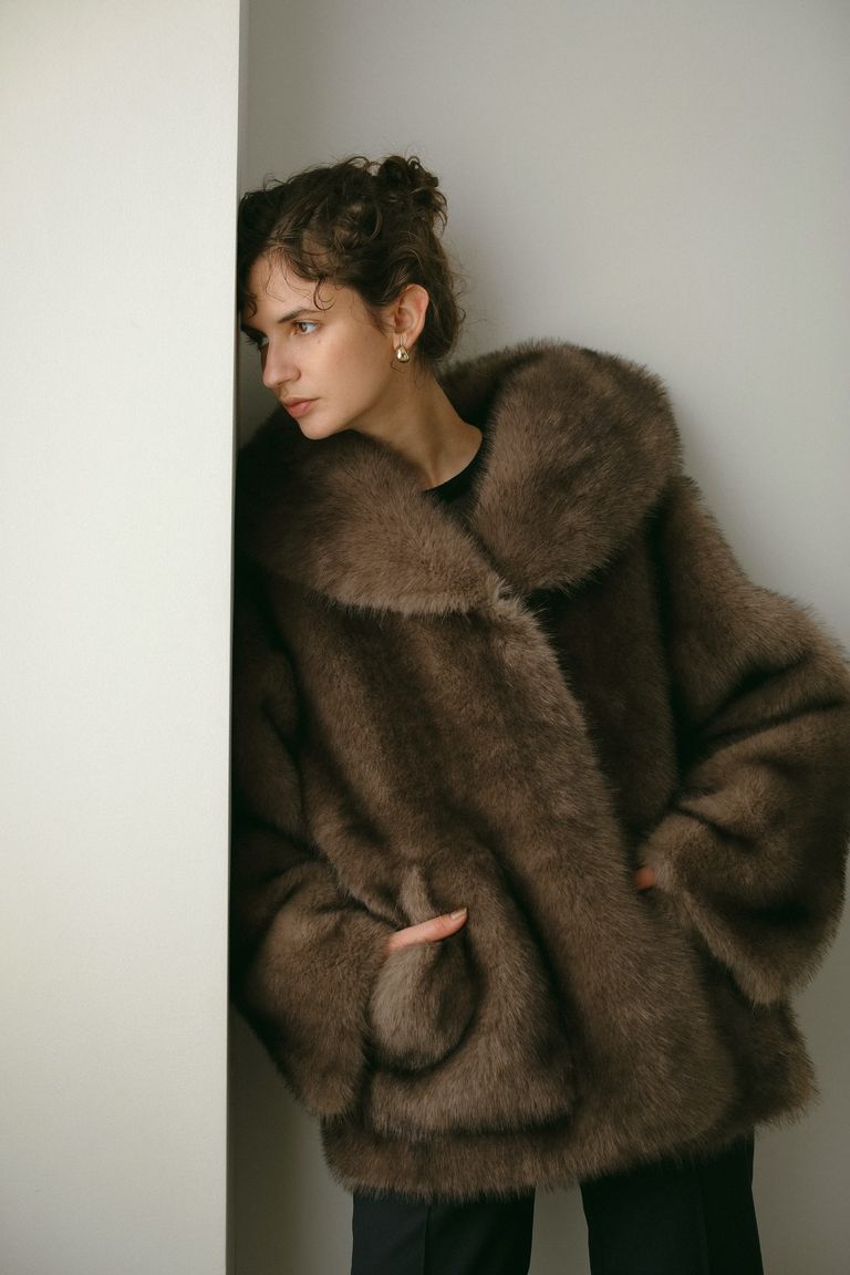 THINK FUR - Fox Like Fur Reversible Jacket (ブラウン) | Sir online 