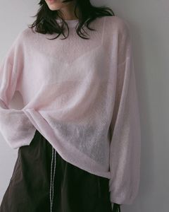 コットンリネン ルーズニット (ピンク) Cottonlinen Loose Knit (Pink) / 27SS