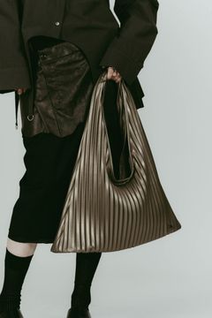 leather pleats bag (Silver) / レザープリーツバッグ (シルバー) / 26SS