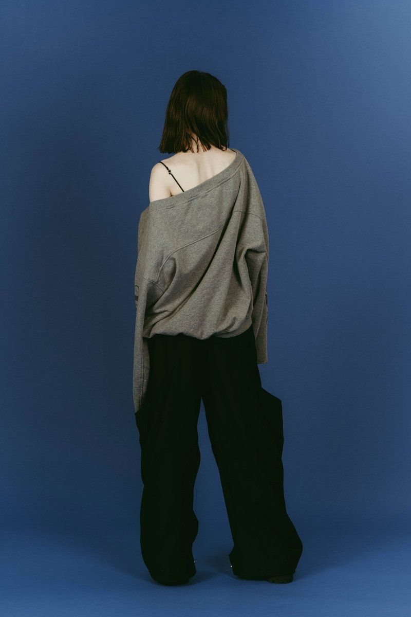 off shoulder vintage sweat (Gray) / オフショルダー ヴィンテージスウェット (グレー) / 26SS