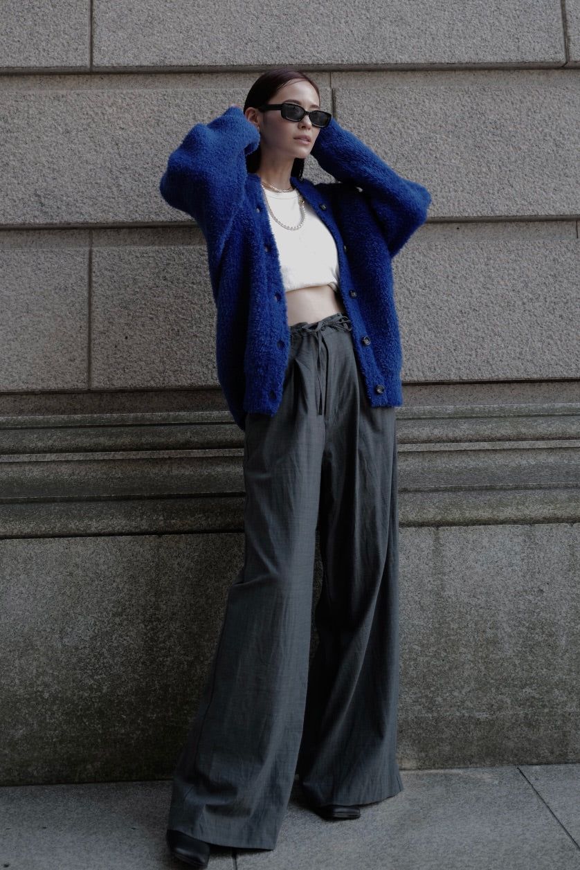 Poodle knit cardigan / プードルニット カーディガン (ブルー)
