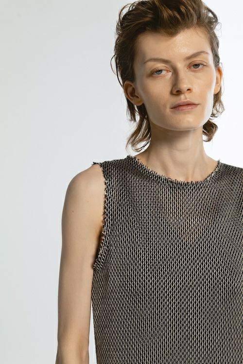 【25SS】RASCHEL SLEEVELESS DRESS / ラッセルスリーブドレス (エクリュ/ブラック)
