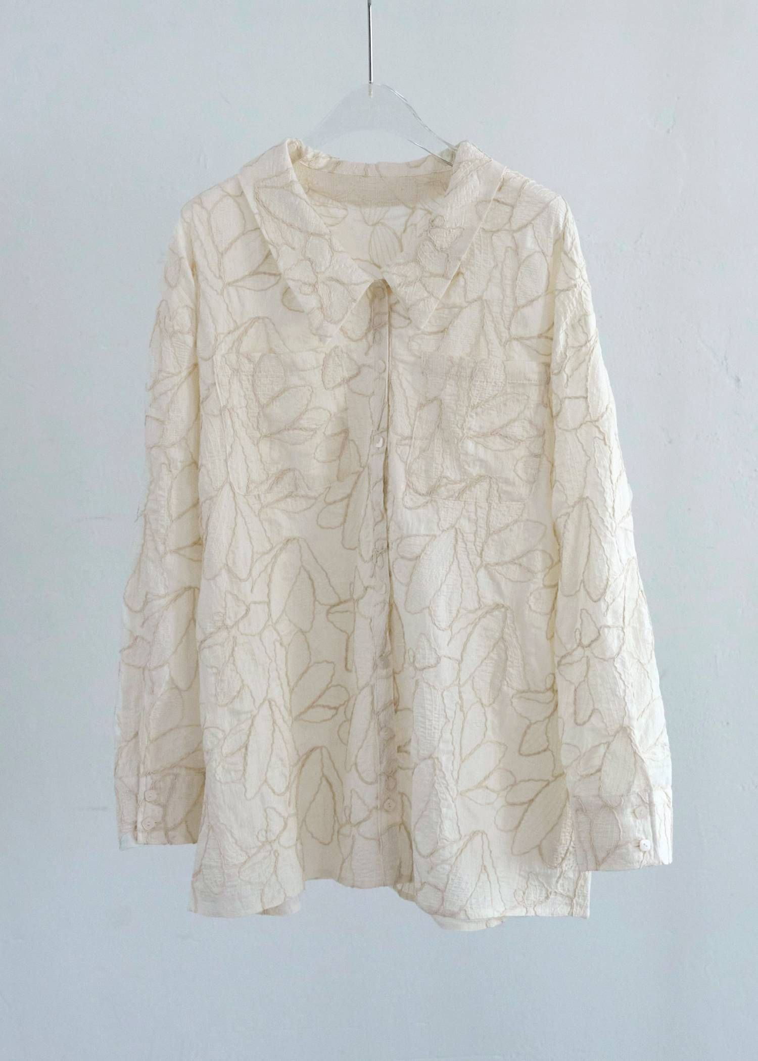 エンブロイダリー リラックス シャツ (アイボリー) thread embroidery relax SH (Ivory) /  26SS