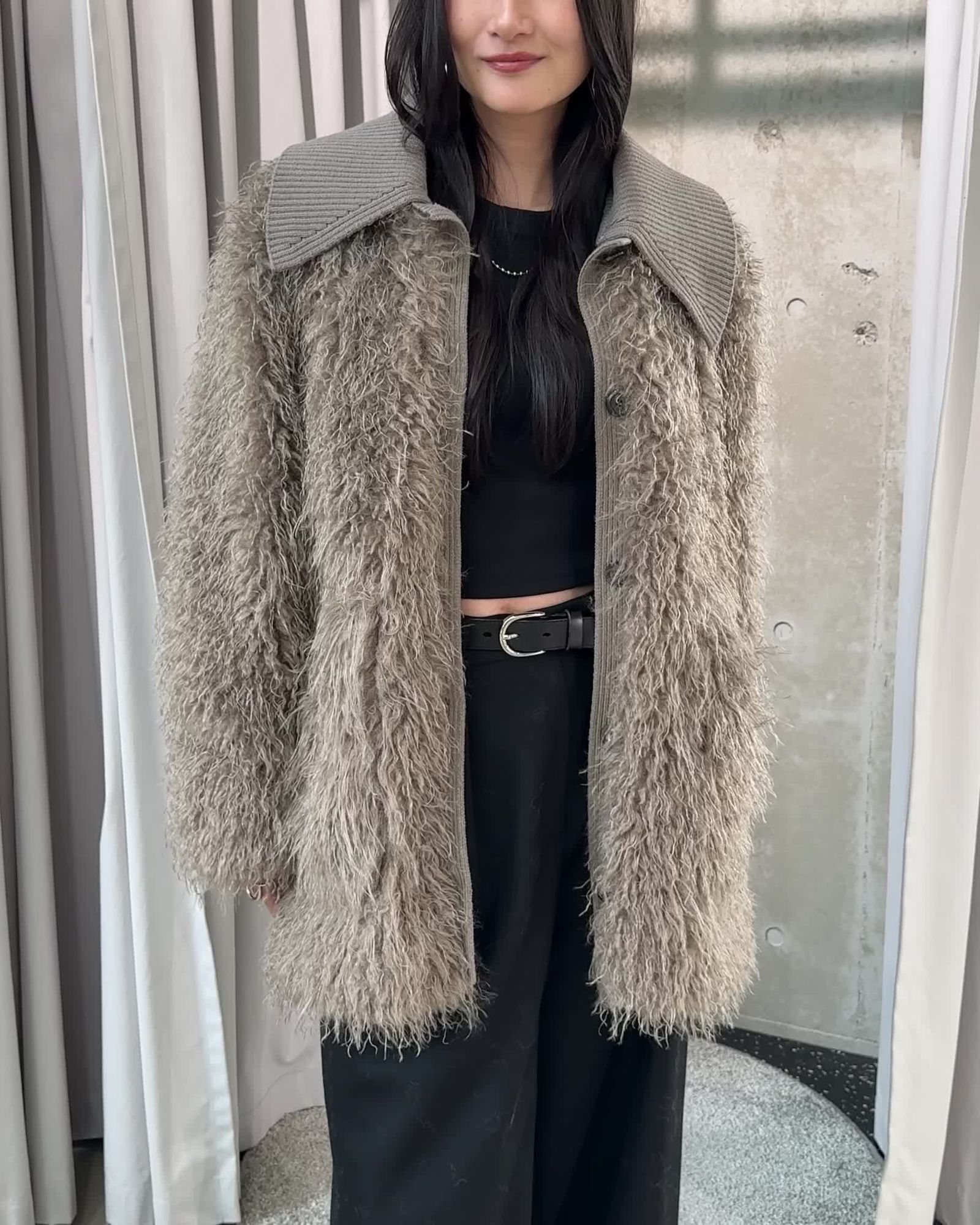 THINK FUR - 【先行予約】【26TH-06】モヘア調ファーカーディガン