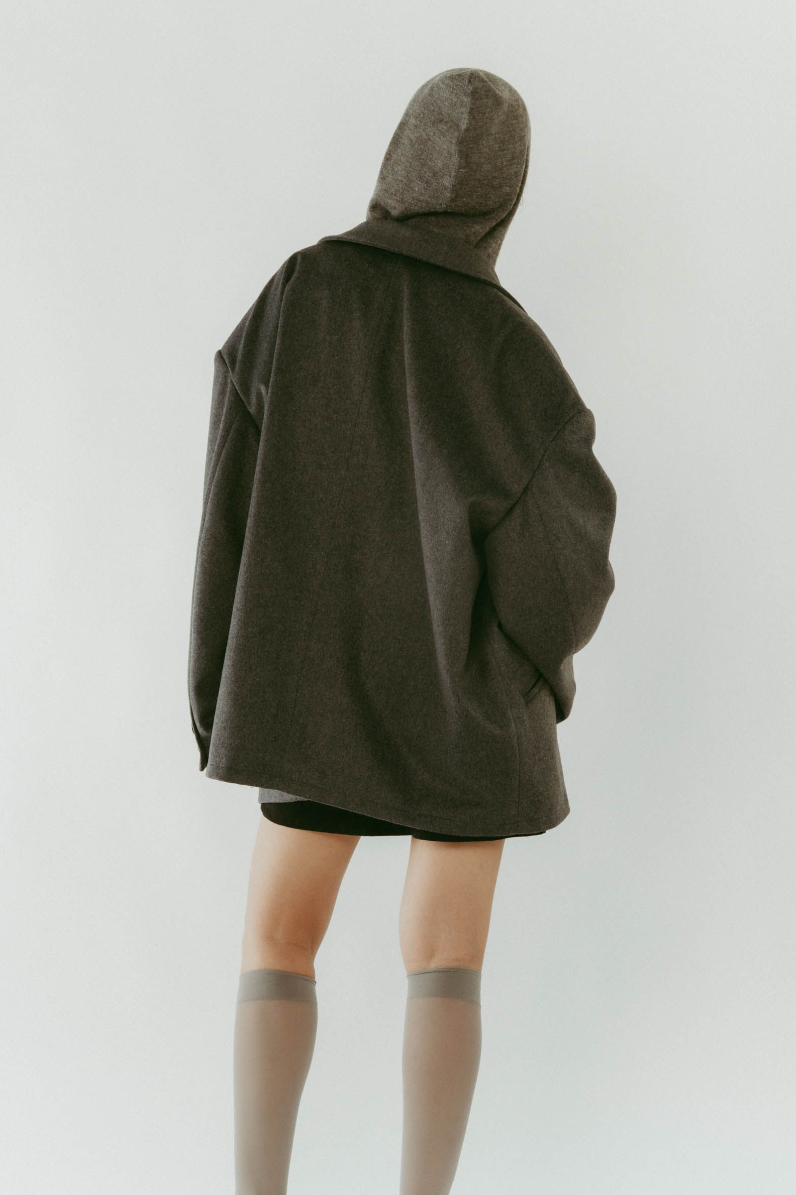 muffler overlay jacket(unisex) / マフラー オーバージャケット (グレー) / 25AW