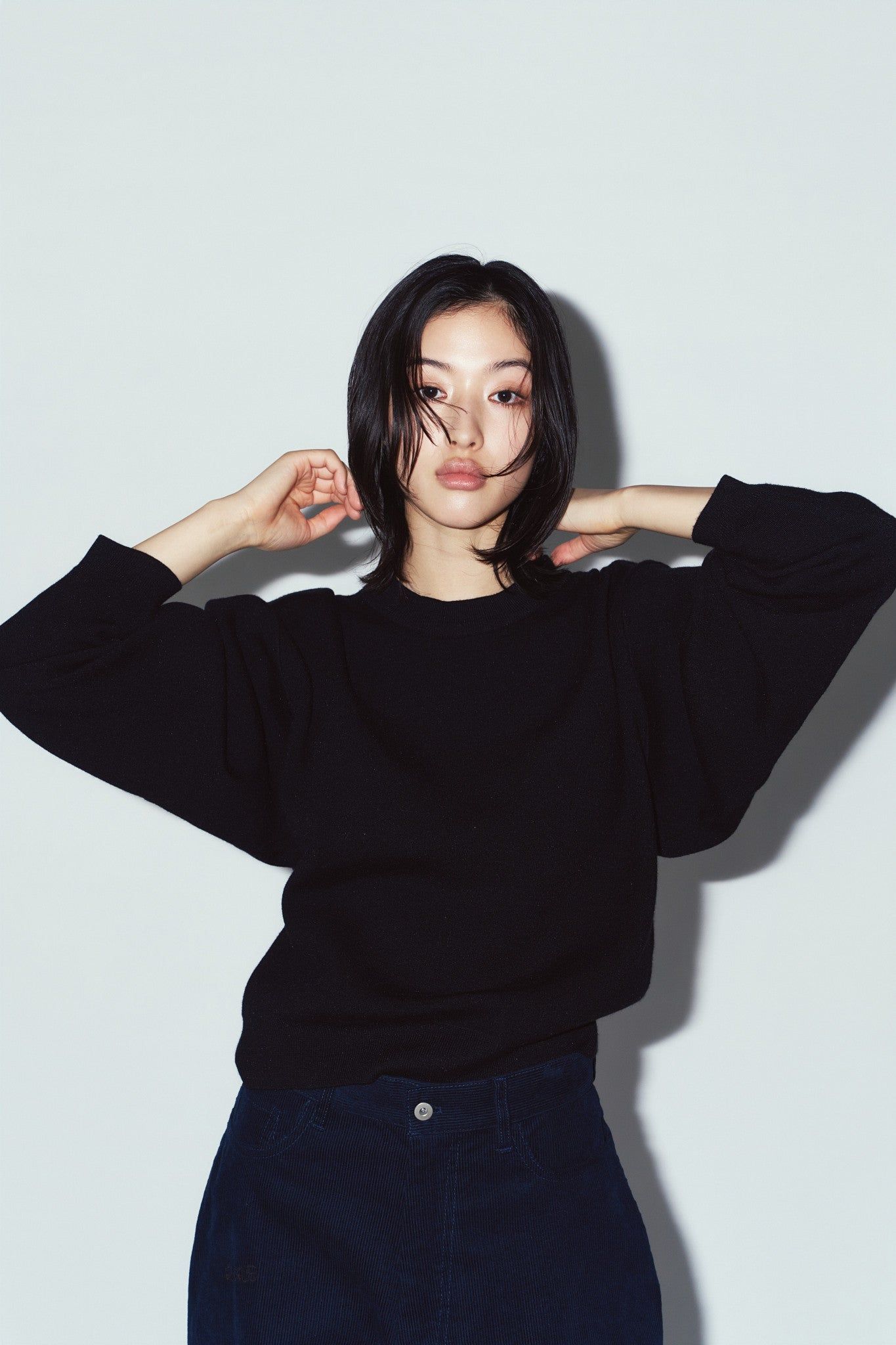【LADIESサイズ】2ウェイ ノームコア ニット (ブラック) 2way cuffs normcore knit (Black) / 26AW