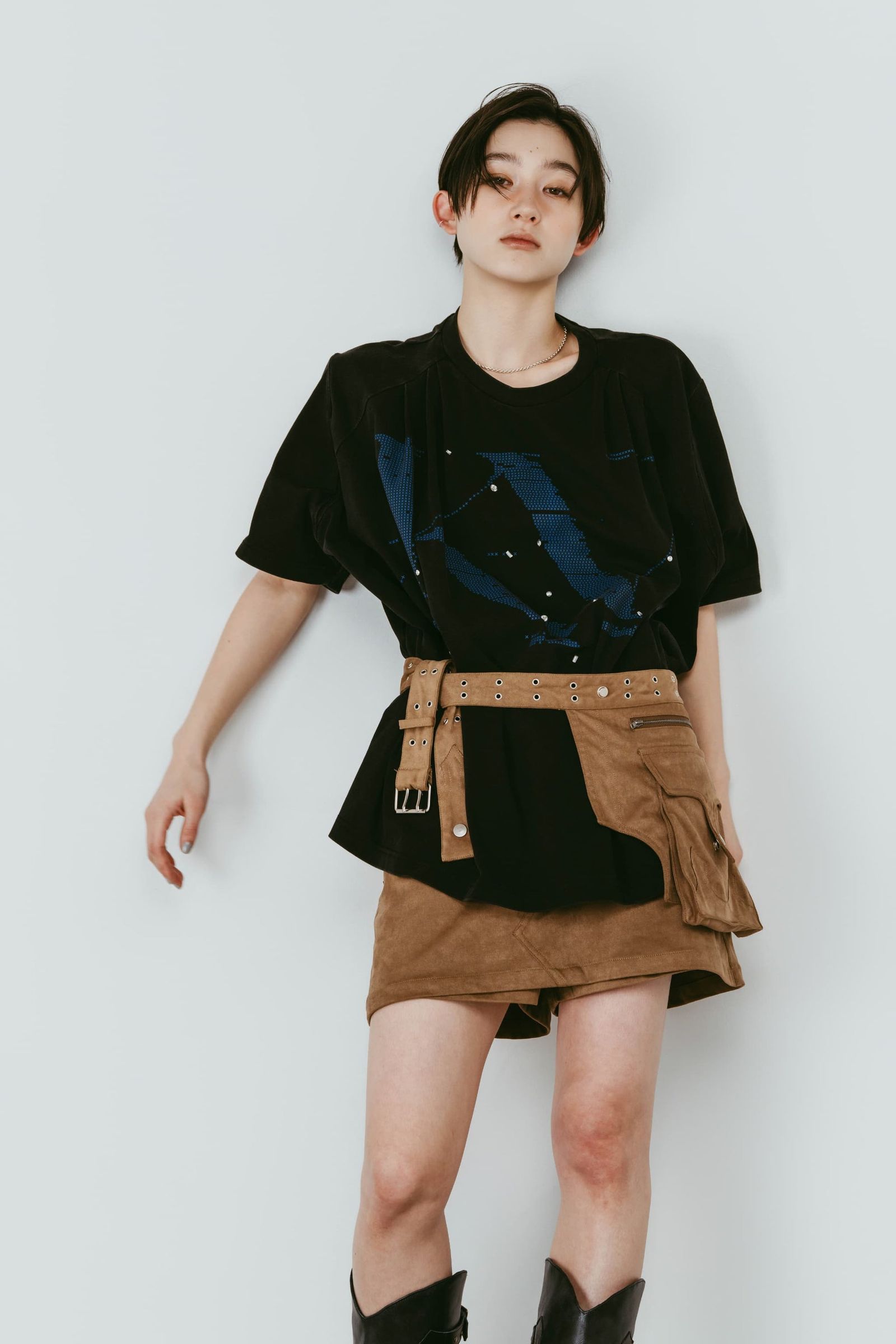 レイヤード スエードスコート (ブラウン) layered suede skort (Brown) /  26SS