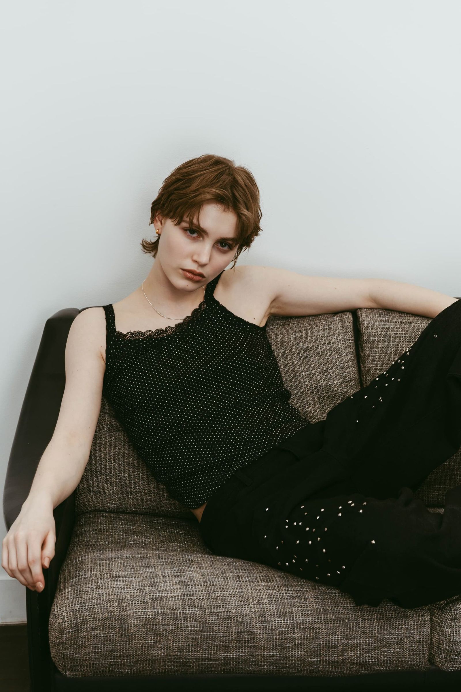 レースディテール キャミソール (ドット) lace detail camisole (Dot) /  26SS