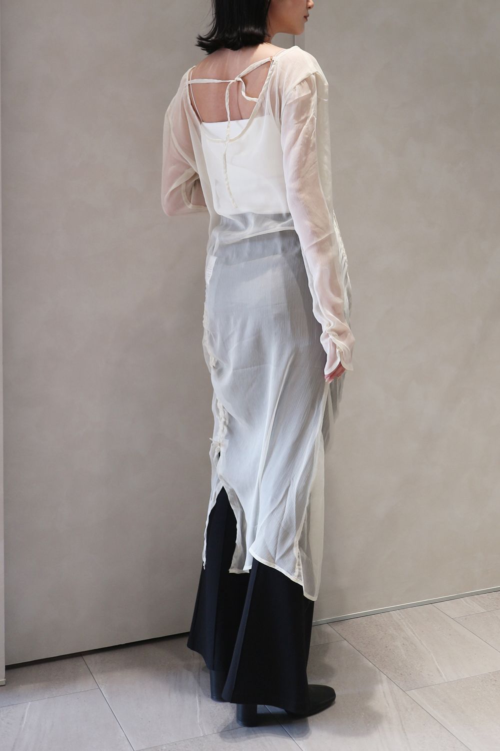 Knuth Marf - asymmetry sheer long one piece / アシンメトリー