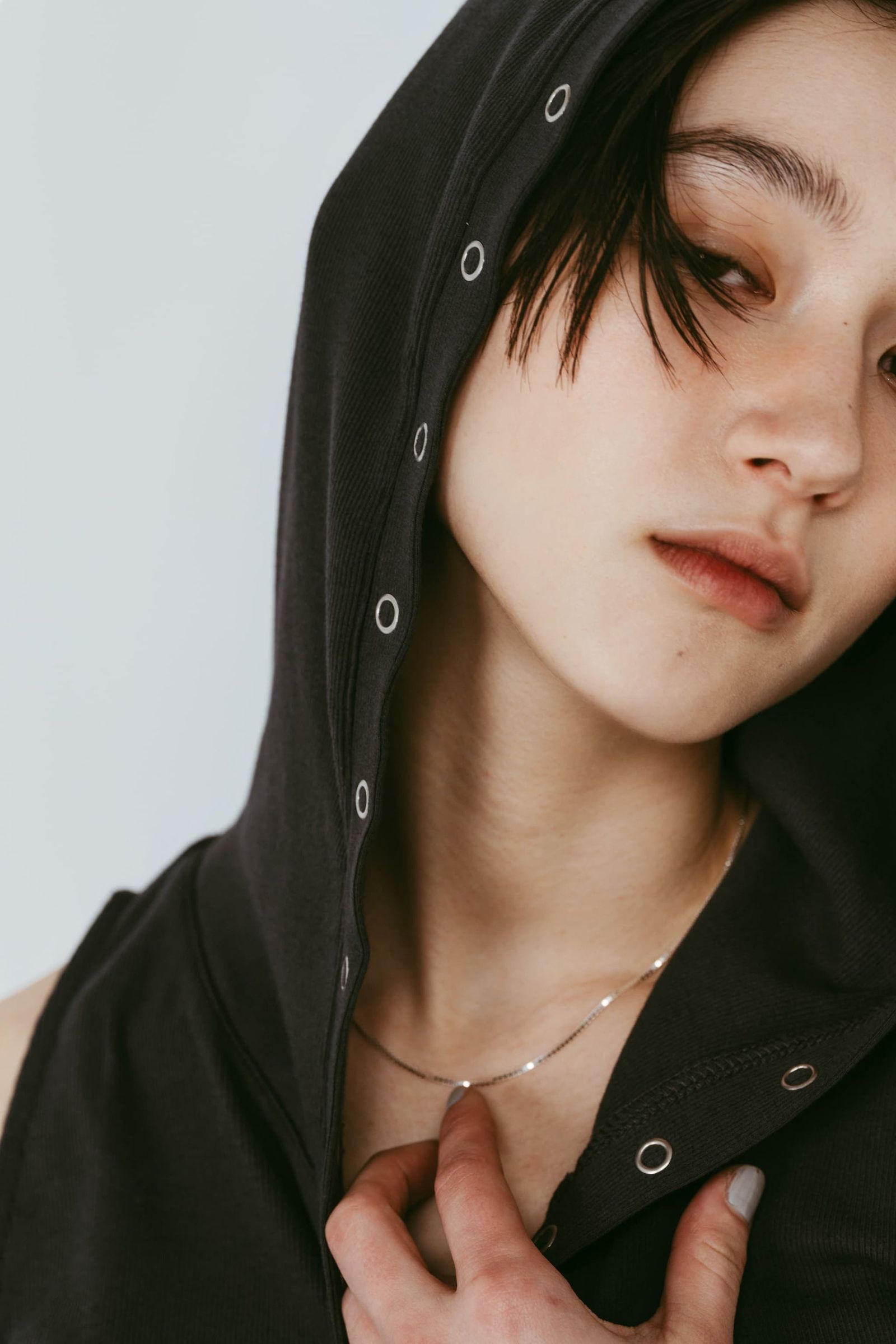 スナップボタンフーディ (チャコール) snap-button hoodie (Charcoal) /  26SS