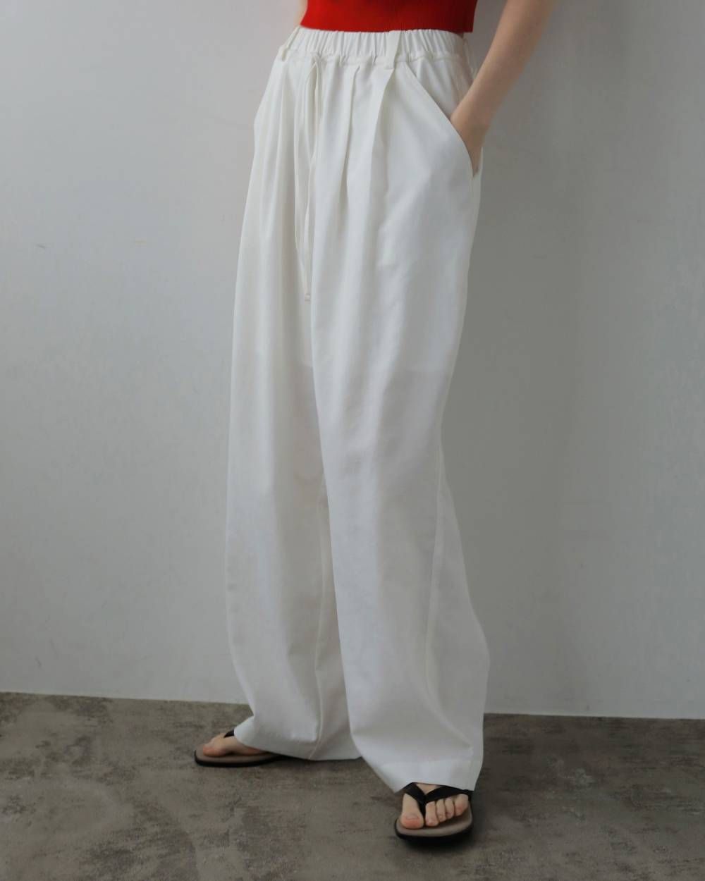 リネンラフパンツ (ホワイト) Linen Rough Pants (White) / 27SS