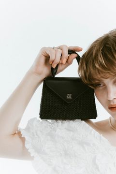K motif mini basket / Kモチーフ ミニバスケットバッグ (ブラック) / 25SS