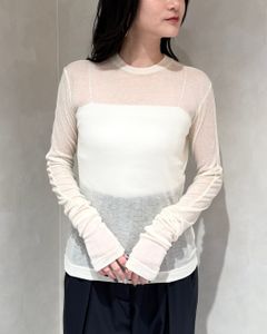 【25SS】TENCEL CASHMERE RIB LONG SLEEVE T-SHIRT / テンセルカシミヤリブロンT (エクリュ)