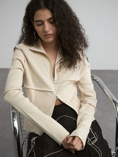 【25SS】TERRA RIB 2WAY ZIP THERMAL / ジップサーマルトップス (オフホワイト)