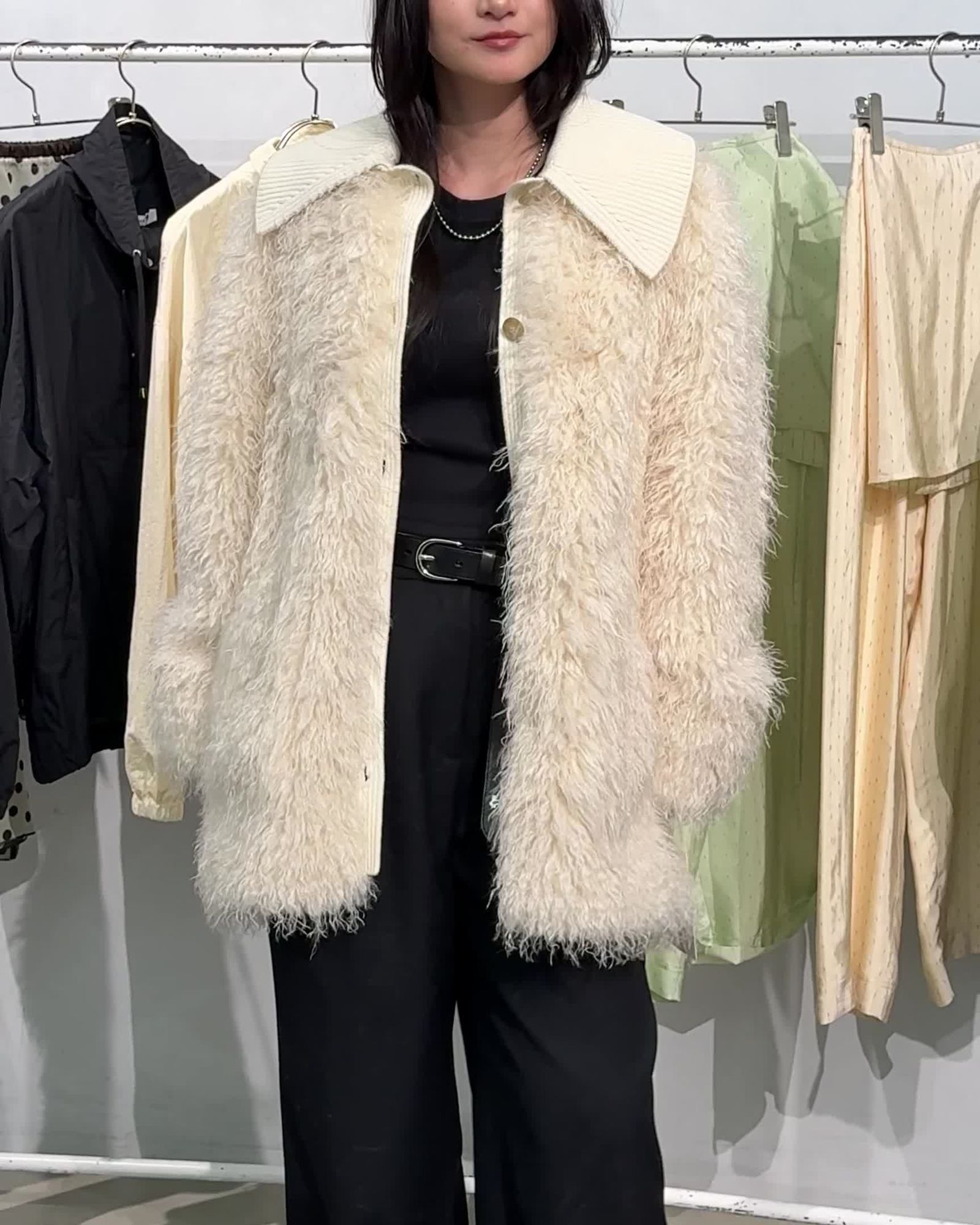 THINK FUR - 【先行予約】【26TH-06】モヘア調ファーカーディガン