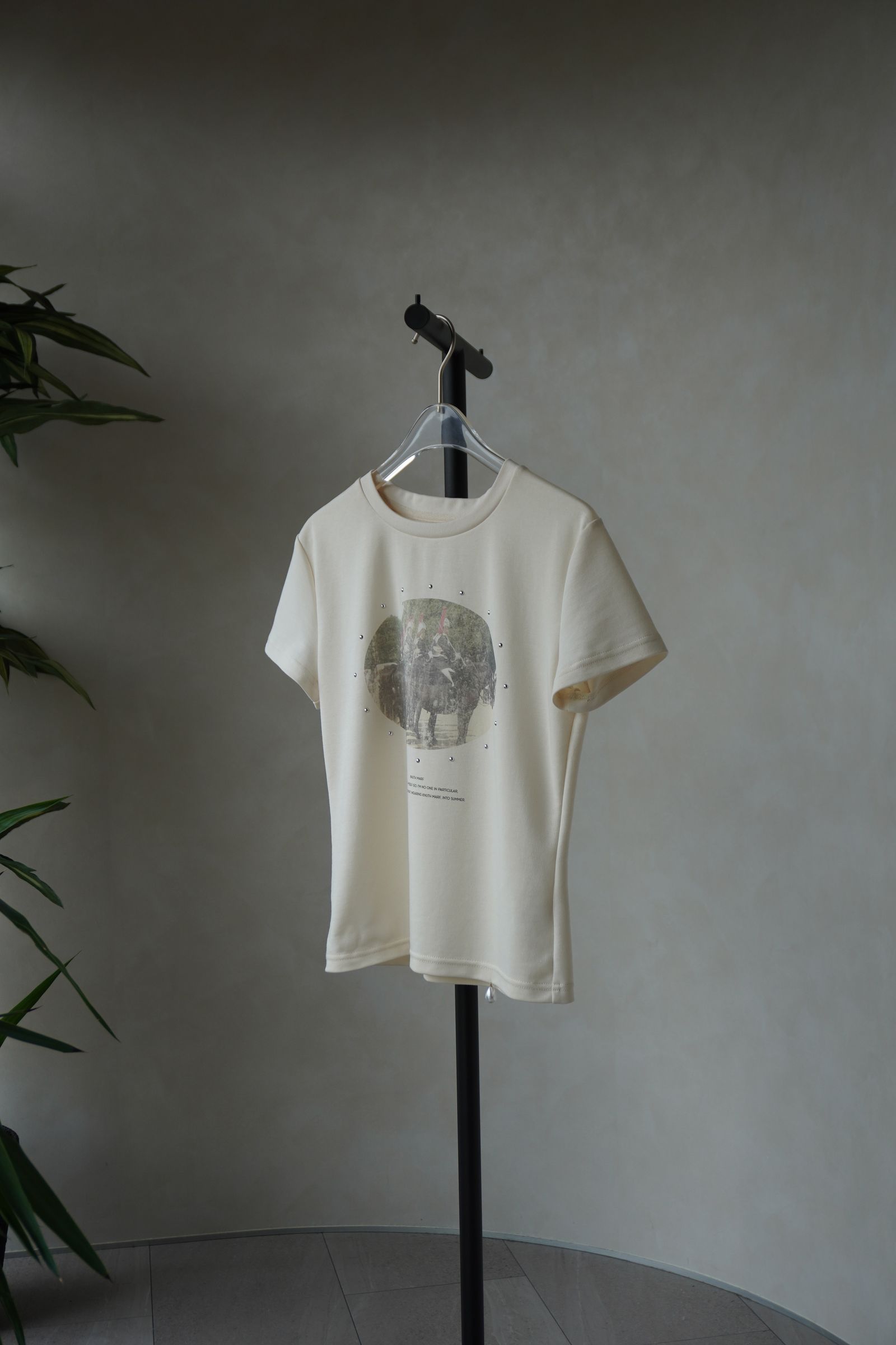 スタッズコンパクトTシャツ (アイボリー) studded compact tee (Ivory) /  26SS