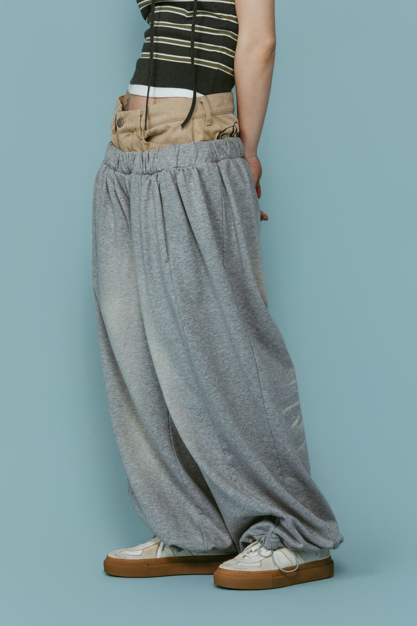 ダブルレイヤースウェットパンツ (グレー) double-layer sweatpants (Gray) /  26SS