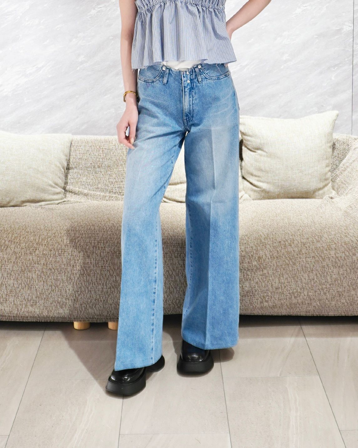【25SS】WIDE JEAN TROUSERS / ワイドデニムトラウザーズ (アッシュブリーチ) / レディース