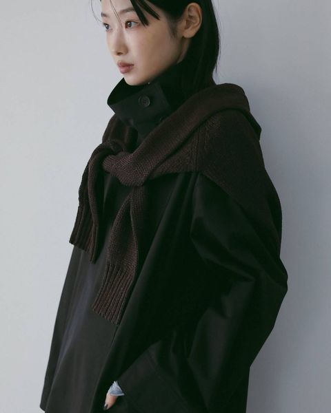 Standcollar Long Coat (Black) / スタンドカラー ロングコート (ブラック) / 26SS
