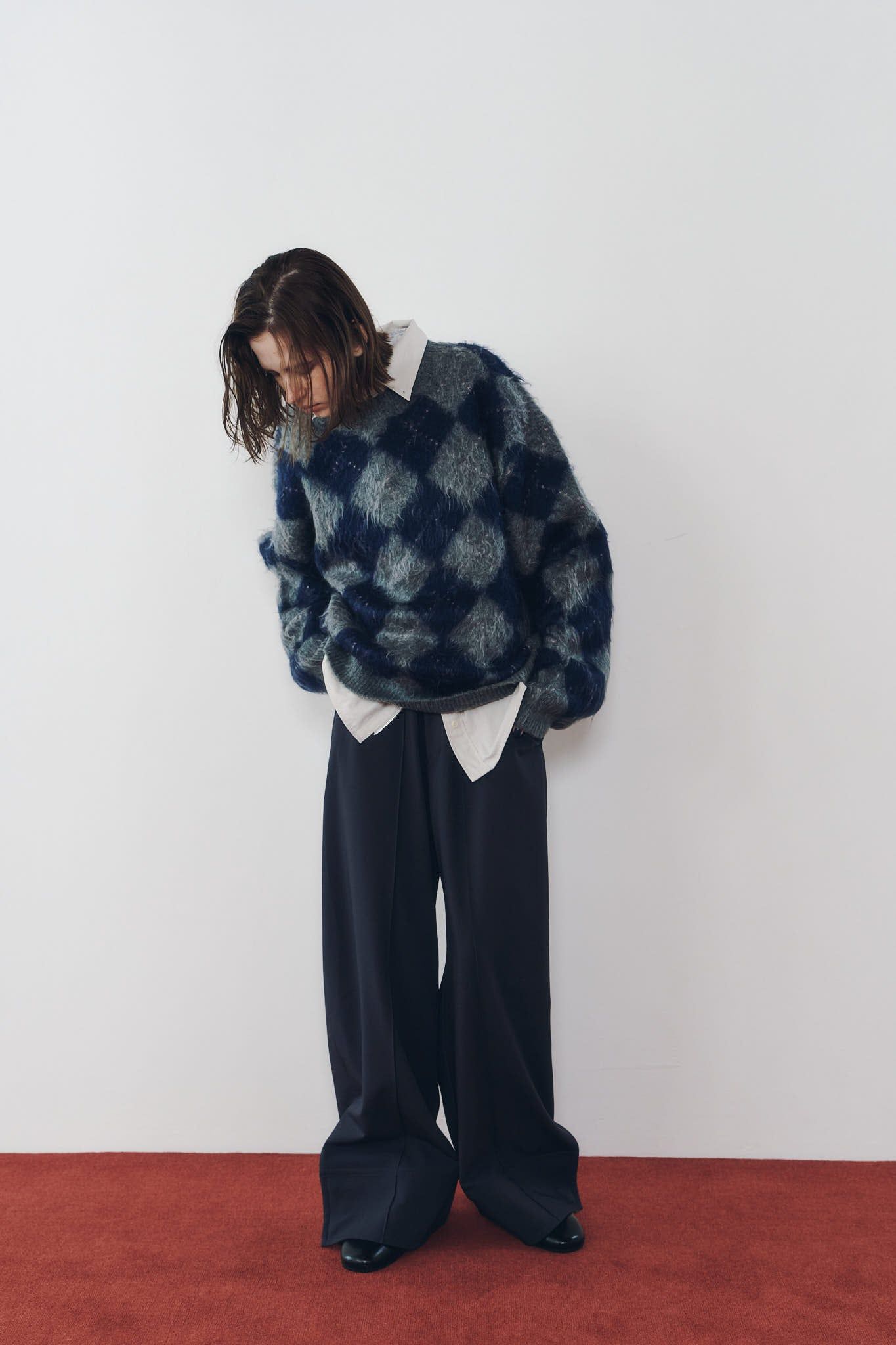 アーガイルニット (ネイビー) argyle knit(unisex) (Navy) / 26AW