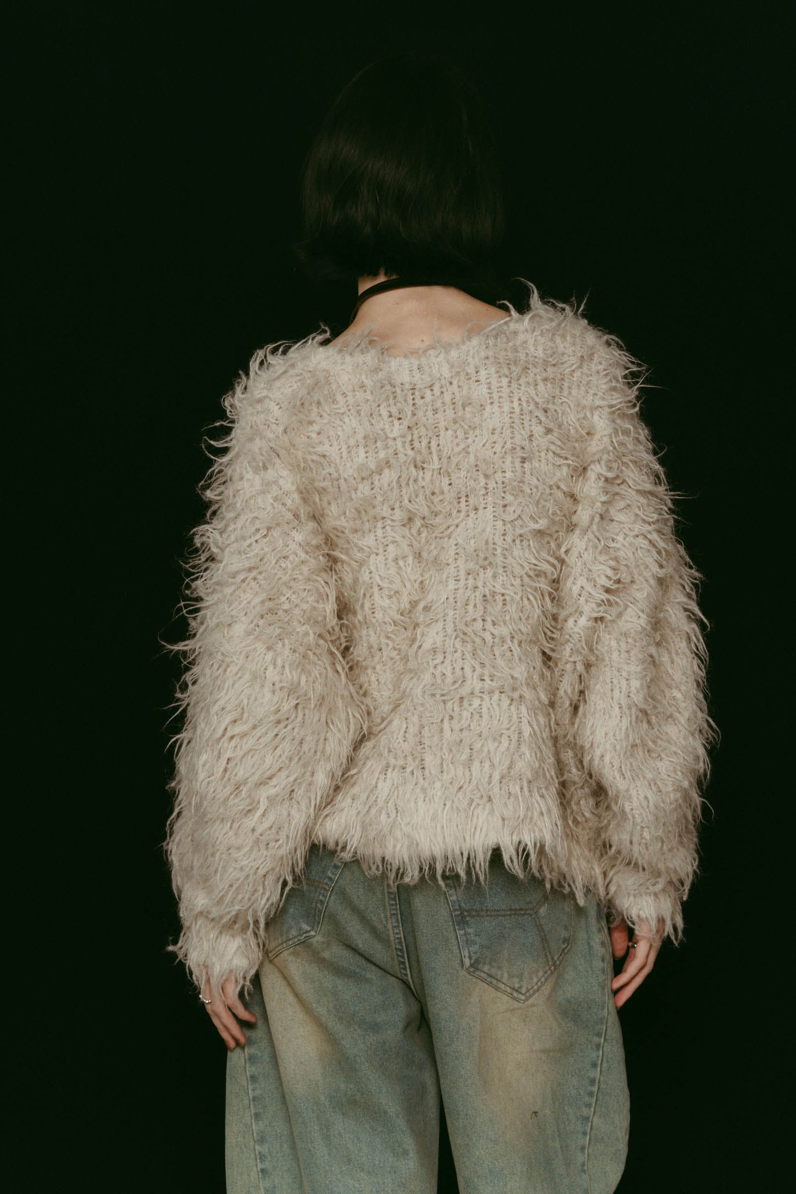 shaggy cardigan / シャギーカーディガン (ライトベージュ) / 25AW