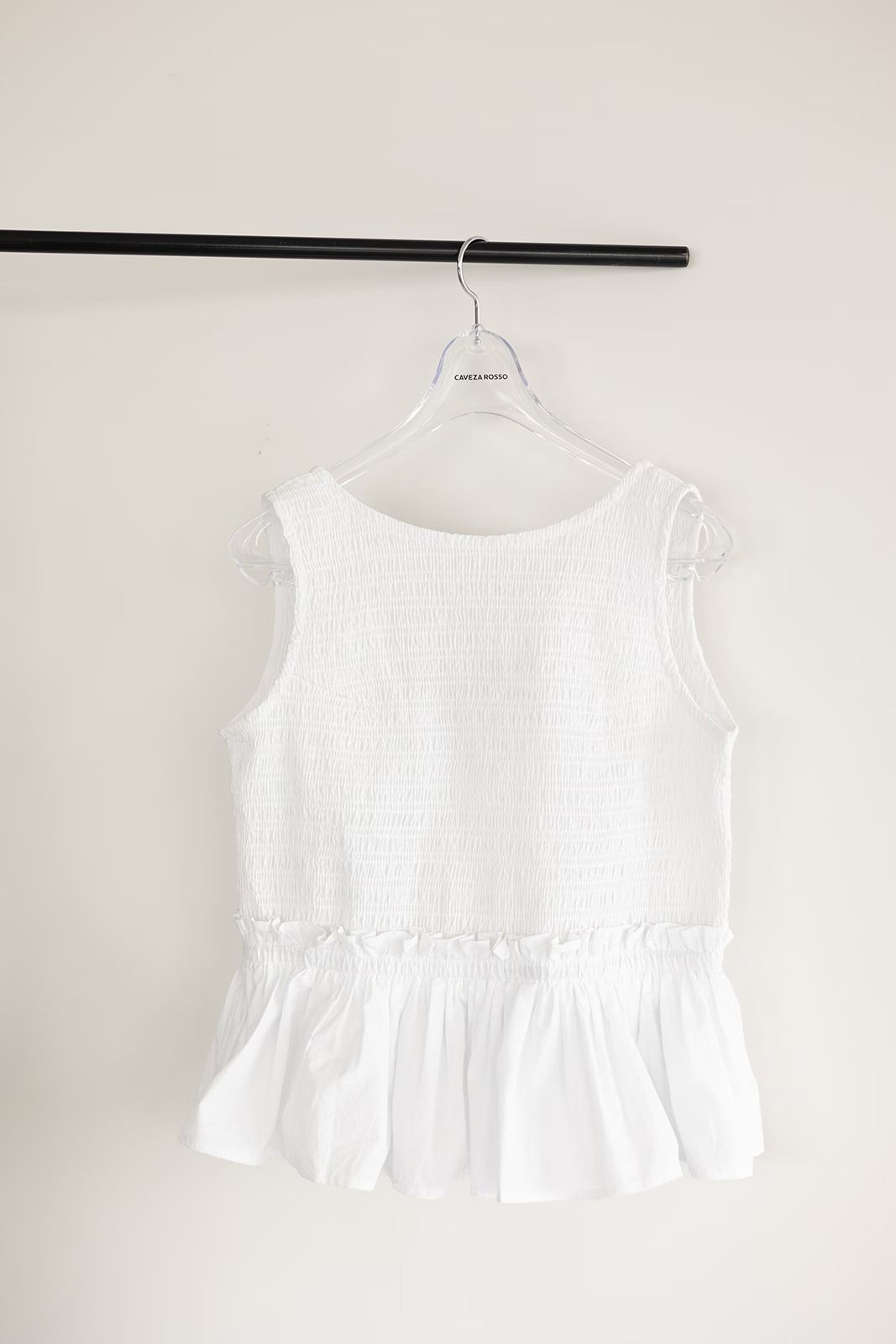 コットンシャーリングトップス (ホワイト)  Shirring Tops (White) /  26SS