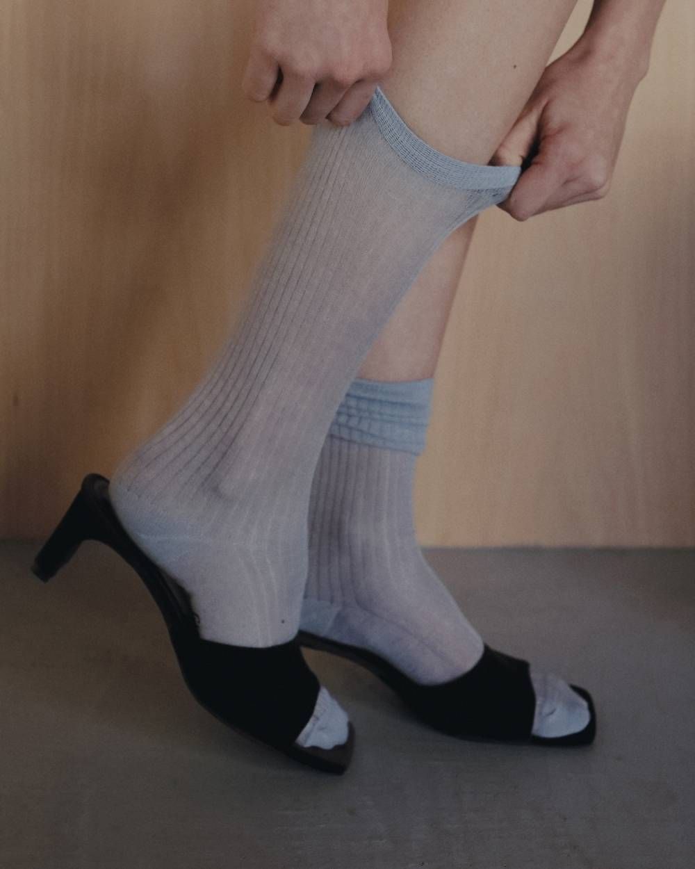 スクエアベロアミュール (ブラック) Squaretoe Velour Mule (Black) / 26SS