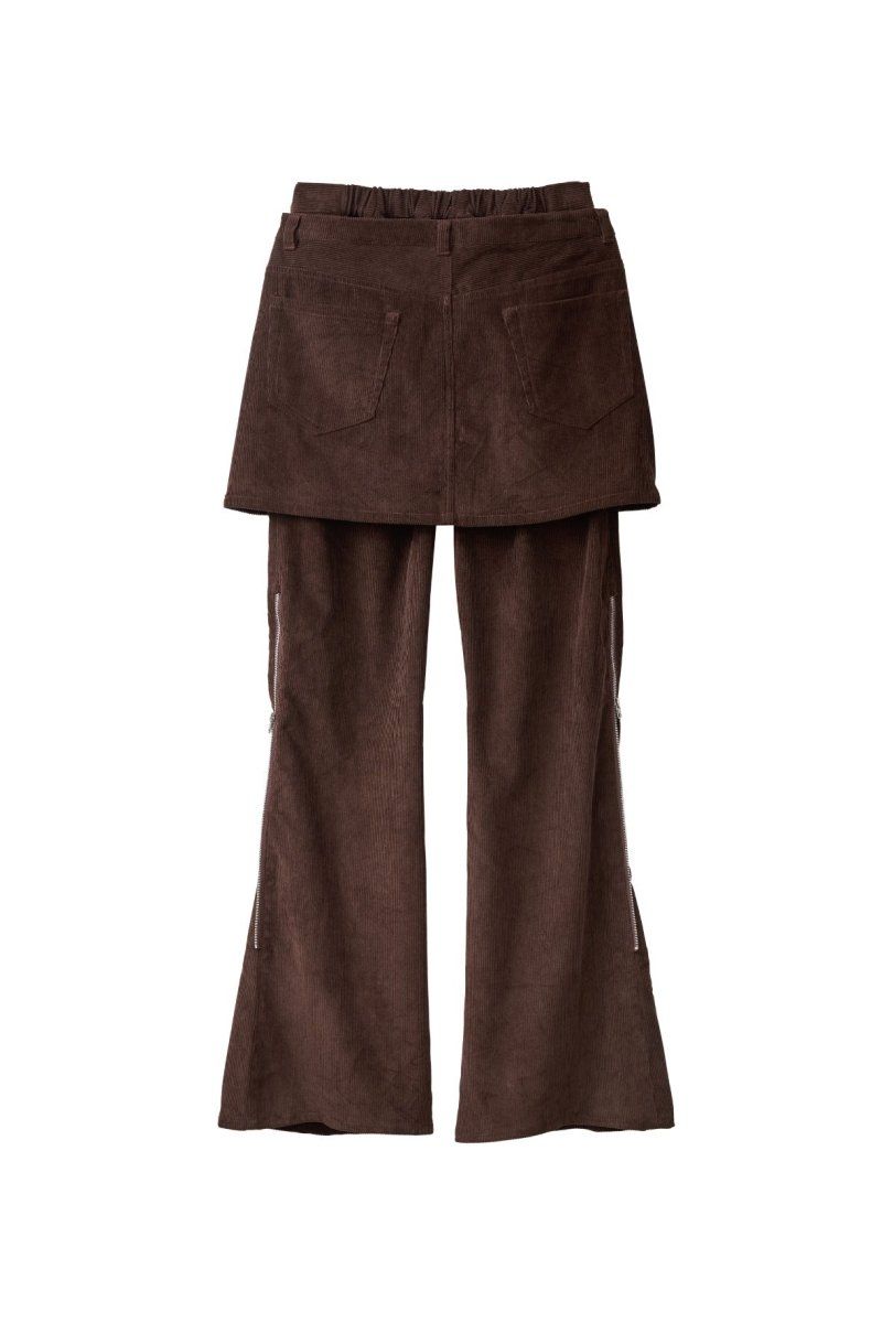 2piece zip flare pants / 2ピース ジップフレアパンツ (ブラウン) / 25SS
