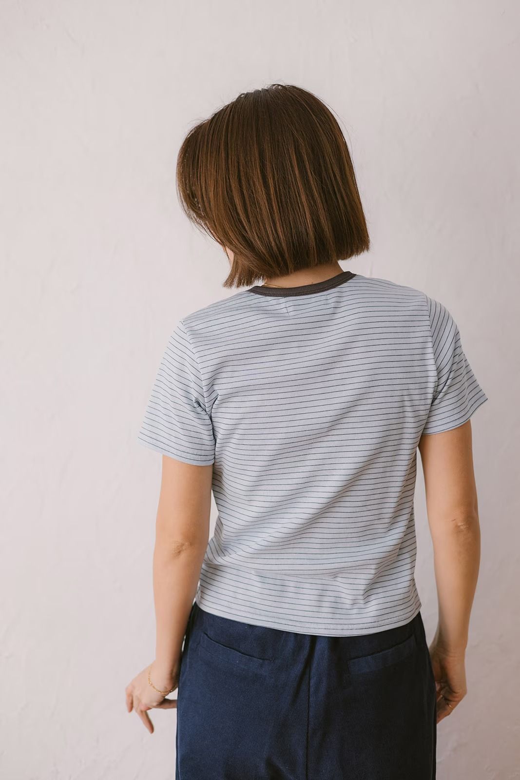 コンフォートスリムボーダーTシャツ (ライトブルー) Slim Border T-shirt (Light blue) /  26SS