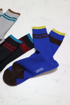 ASYMME BORDER LINE SOCKS / アシメボーダーラインソックス (ブルー)