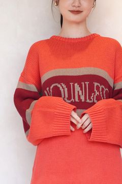 NOUNLESS CLASSIC LOGO KNIT (ORANGE) / クラシックロゴニット オレンジ