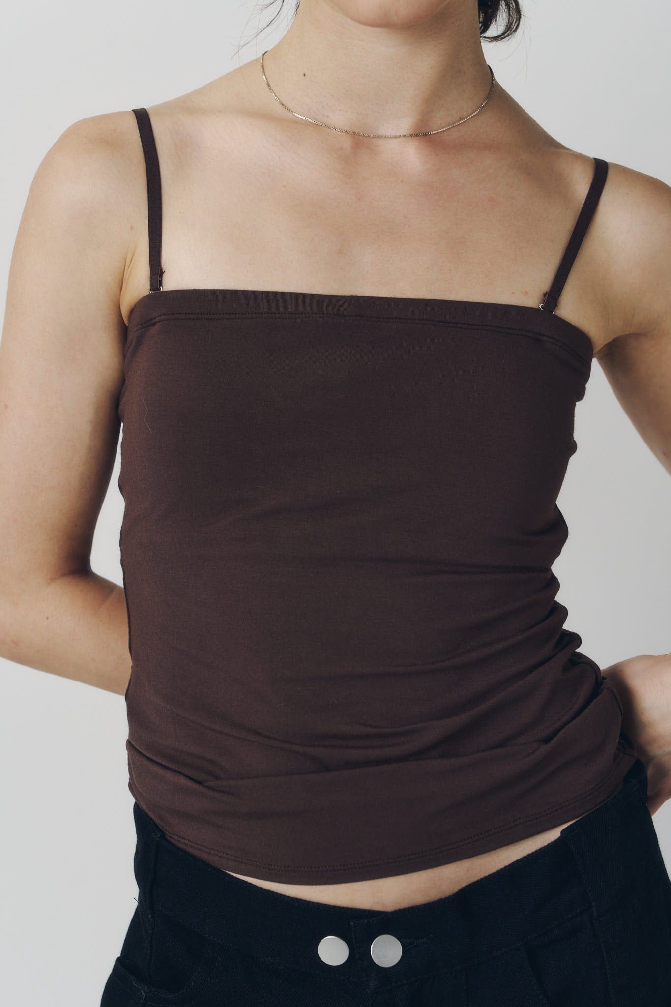 メニーウェイ ブラトップ (ブラウン) many way bra top (Brown) / 26AW