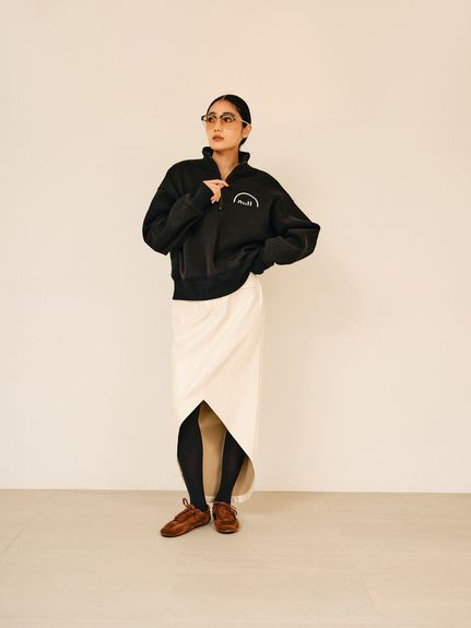 ZIP Sweat tops / ZIPスウェットトップス (ブラック×ホワイト) / 25AW