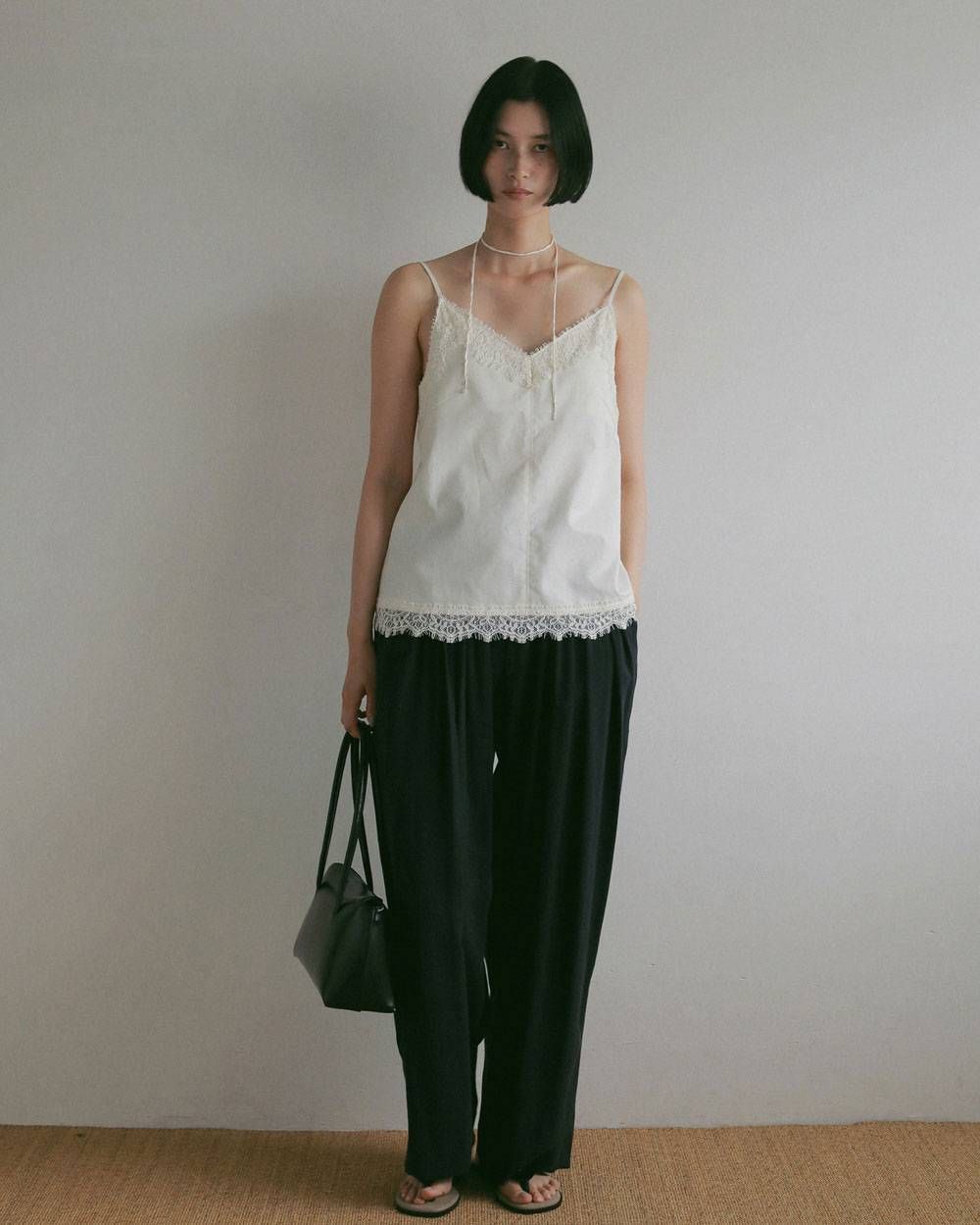 レザーボストンバッグ (ブラック) Leather Boston Bag (Black) / 27SS