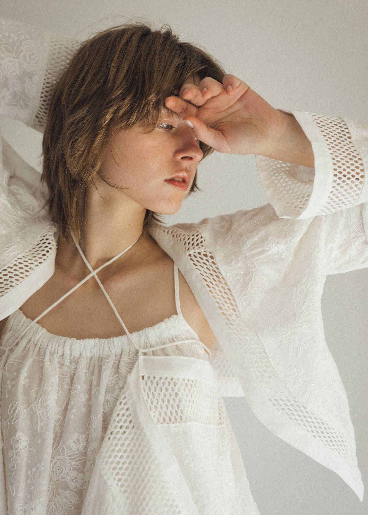 レースボレロ  (ホワイト) trimming lace cropped bolero BL (White) /  26SS