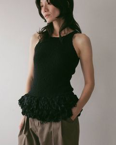 アメスリ フリンジトップス (ブラック) Americansleeve Fringe Tops (Black) / 27SS