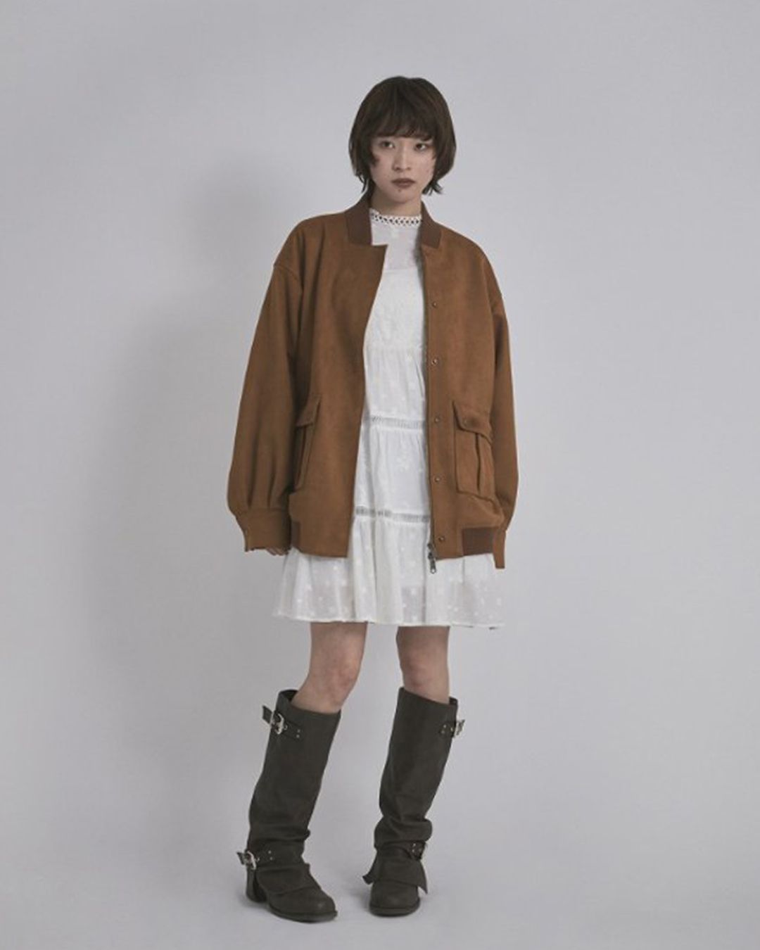 【先行予約】【26TH-04】フェイクスエードブルゾン (キャメル) Fake Suede Blouson (Camel) /  エコファー  /  フェイクファー 【受注期間6/14 23:59まで】