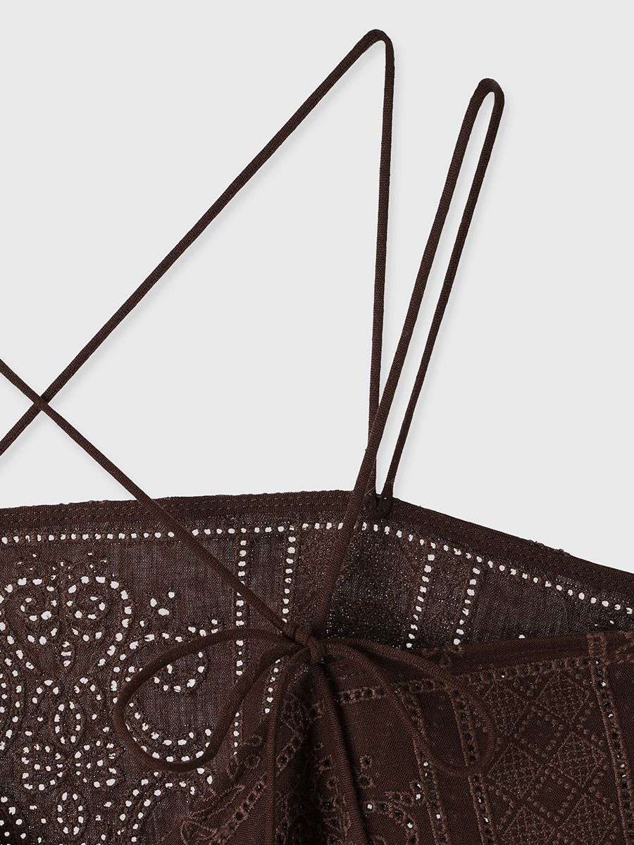 【25SS】CUTWORK LACE CAMI / カットワーク レースキャミソール (ブラウン)