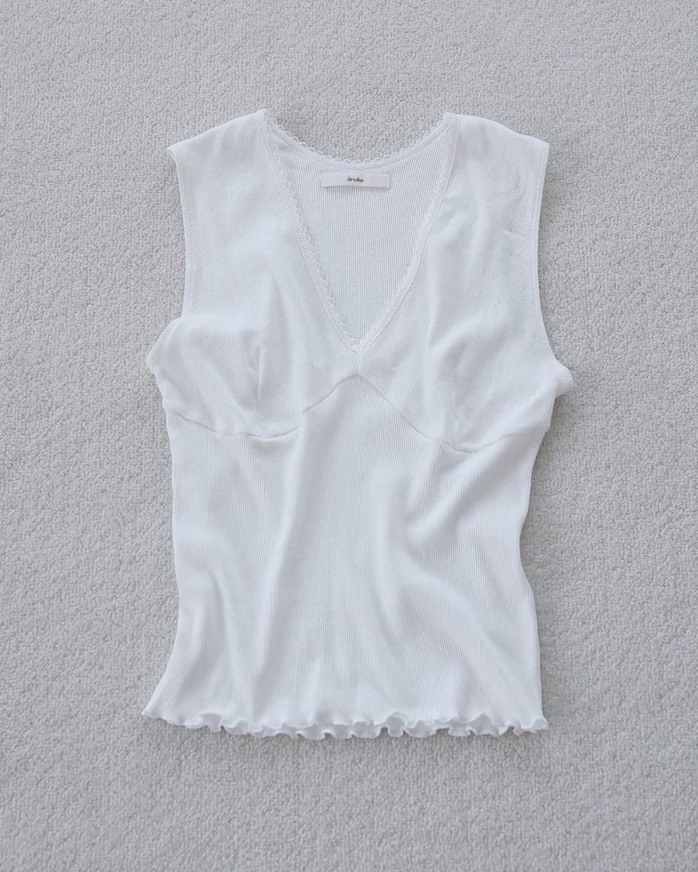 ヴィンテージ パターンメッシュ タンクトップ (ホワイト) Vintage Patternmesh Tanktop (White) / 27SS