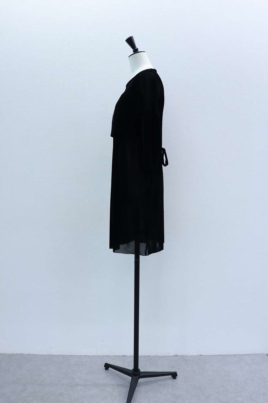 フロッキーチュールベアドレス (ブラック) Flocked Tulle Dress (Black) /  26AW