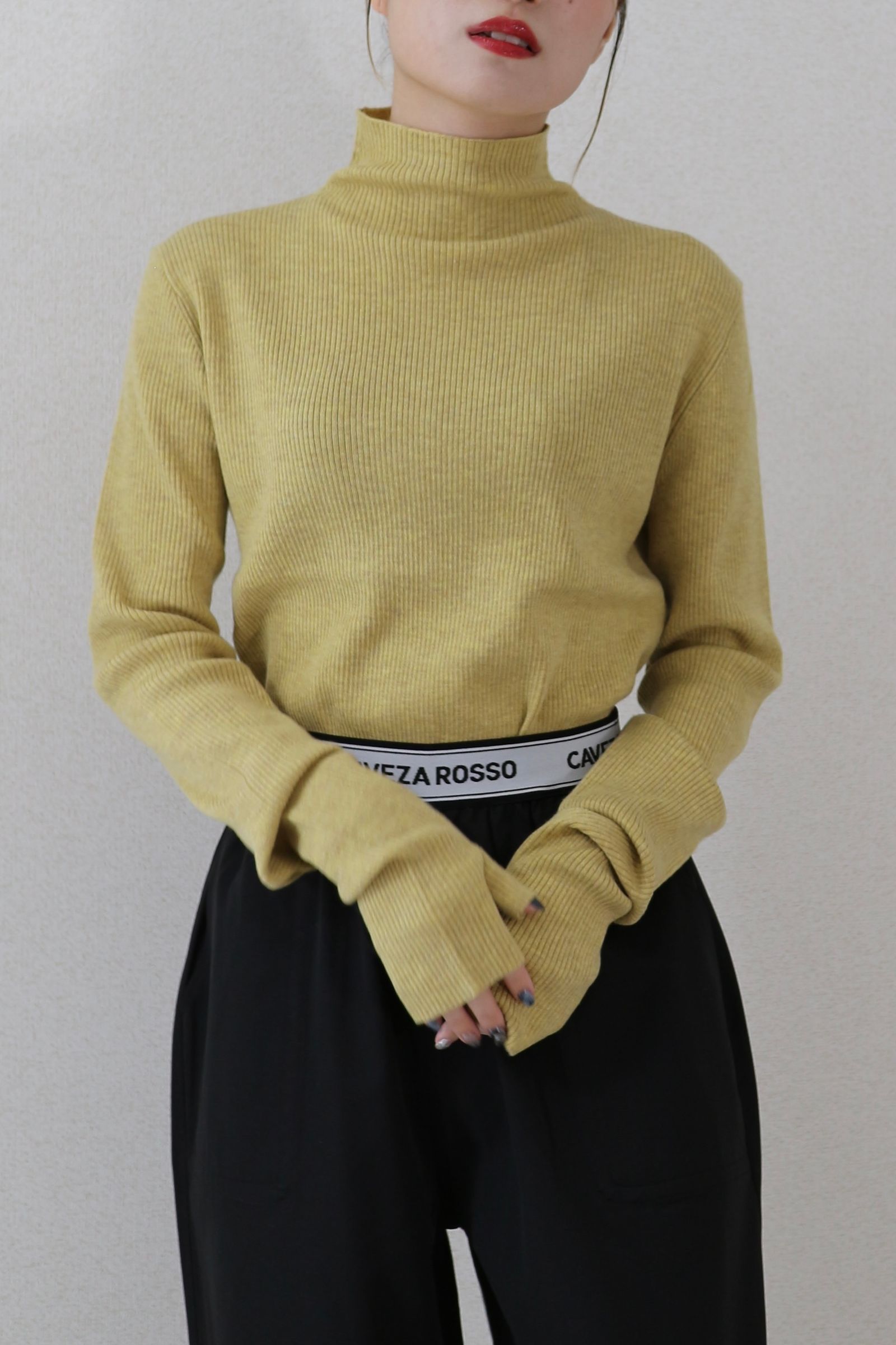 CAVEZA ROSSO - HAND WARMER RIB KNIT TOPS / ハンドウォーマー