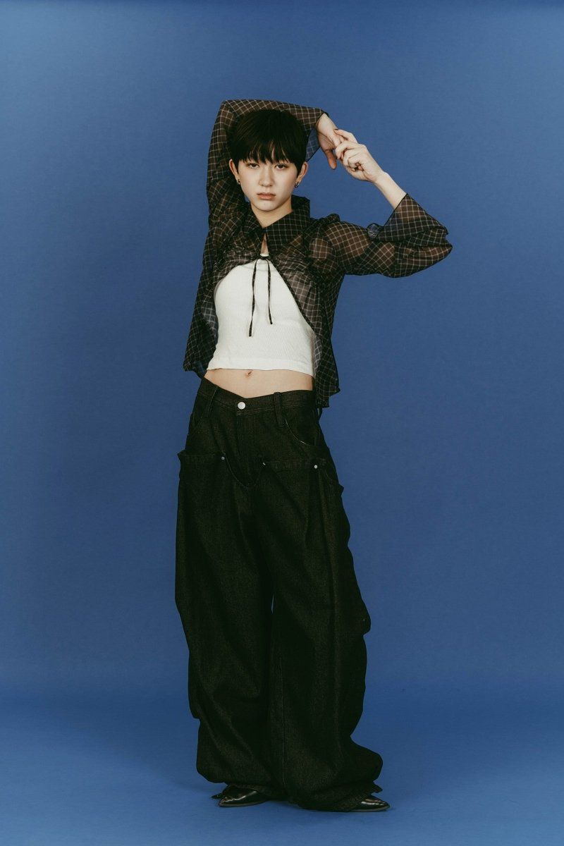 cling drape denim pants(unisex) (Black) / ドレープデニムパンツ (ブラック) / 26SS